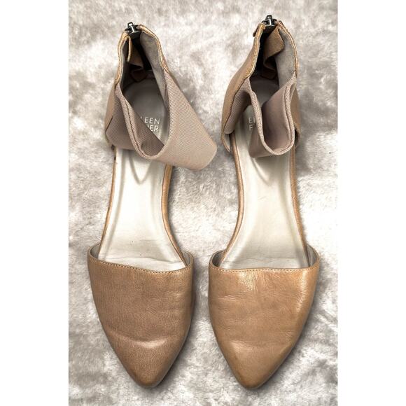 Eileen Fisher Allot Taupe Leather MeshPointed Toe Mesh Strap Flats Women Size 10 - Picture 2 of 15